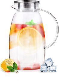 61oz Glass Pitcher with Lid Spout
