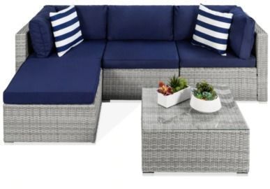 5-Piece Modular Wicker Sectional Conversation Set