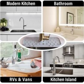 2 Packs Kitchen Sink Silicone Faucet Mats