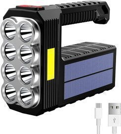 Rechargeable 8 LED Handheld Solar Flashlight