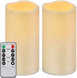 Set of 2 Flameless LED Candles W/Remote
