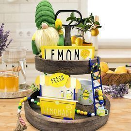 5 Piece Lemon Tiered Tray
