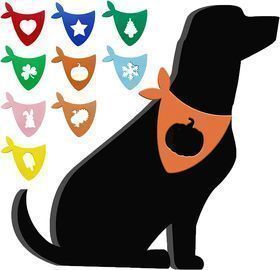 Wooden Dog Farmhouse Decor with Seasonal Bandanas