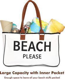 Beach Please Large Canvas Bag