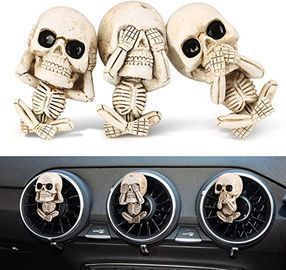 3Pcs Cute Skull Car Decor