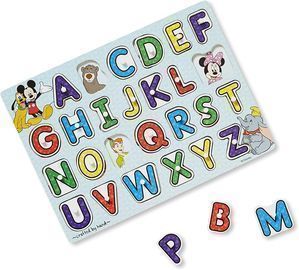 Melissa & Doug Disney Classics Alphabet Wooden Peg Puzzle