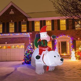 6ft Christmas Inflatable Santa Claus and Polar Bear
