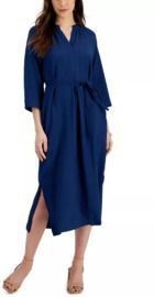 ALFANI Women's Crinkled Midi Dress
