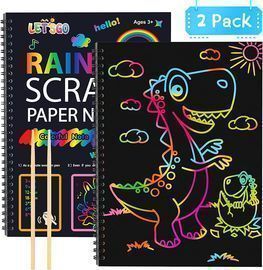 2pk Rainbow Scratch Paper Arts & Crafts Set