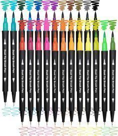 24 Colored Brush Markers