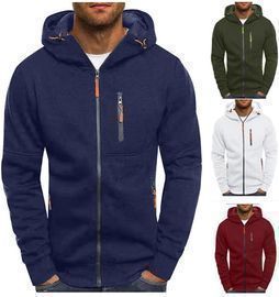 Full Zipper Long-Sleeve Hooded Sweatshirt with Pockets