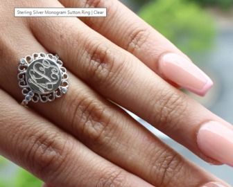 Sterling Silver Monogram Sutton Ring