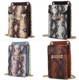 MKF Collection Yael Snake Phone Crossbody Handbag - Many Color Options!