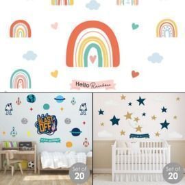 Kids Room Vinyl Wall Art Stickers | Wall Decals 20 Pc.