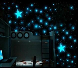 3D Stars Glow In The Dark Luminous Wall Stickers | 100 Pieces