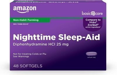 Amazon Basic Care Sleeptime Nighttime Sleep-Aid Softgels