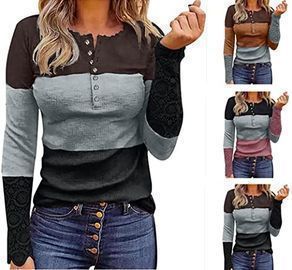 Scoop Neck Ribbed Knit Shirts