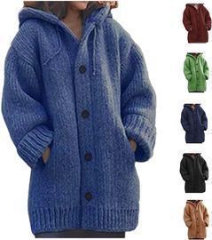 Warm Comfortable Sweater with Buttons & Pockets