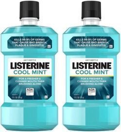Listerine Cool Mint Mouthwash Cool Mint Flavor 1 L -Pack of 2