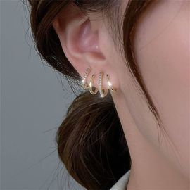 Gold Needle Stud Earrings