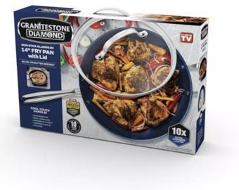 Granite Stone Diamond 14 Mineral and Diamond Infused Skillet with Lid