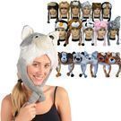 Unisex Plush Animal Hats with Ear Warmers