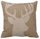 18x18 Rustic Buck Burlap Pillow Cover