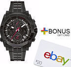 Bulova Men's Precisionist Black Watch 98B257 + $20 eBay GC