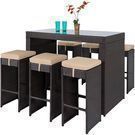 Best Choice Products 7pc Rattan Wicker Bar Table Set