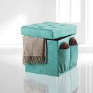 Anthology Sit & Store Folding Ottoman in Tufted Aqua