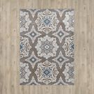 Natural Cerulean Blue/Taupe Area Rug