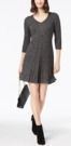 NY Collection Women's Petite V-Neck Cable-Knit Sweater Dress
