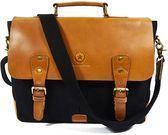 Aaron Leather 14.5 Handmade Leather/Canvas Messenger Bag