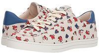 COACH C126 Low Top Sneaker (Red/Blue Floral/Navy Leather)
