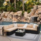Modular 7-Piece Wicker Sectional Sofa Set