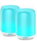 2-Pack Essential Oil Diffuser w/ Color Changing LED Lights
