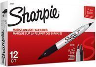 Sharpie Fine & Ultra Fine Twin Tip Markers, 12 Count