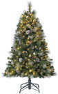 Home Heritage 7.5 Ft. 600 LED Christmas Tree w/ Pine Cones