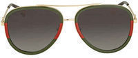 GUCCI Grey Gradient Aviator Sunglasses