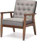 Baxton Studio Upholstered Wooden Lounge Chair