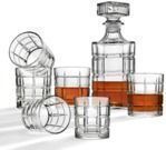 7-Piece Clear Crystal Decanter and Cocktail Glass Set