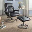 Mainstays Plush Pillowed Recliner Swivel Chair and Ottoman