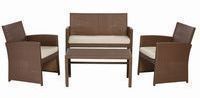 Park Trail Brown 4-Piece Wicker Patio Conversation Set