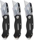3-Pack Husky Folding Lock-Back Utility Knife Set
