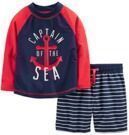 PRIME - Carter's Boys' 2-Pc. Swimsuit Trunk and Rashguard