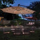 Costway 10-Foot Hanging Solar-Powered LED Umbrella
