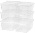 Mainstays 17-Quart Sweater Box Storage, Clear, 6-Pack
