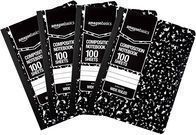 AmazonBasics Wide Ruled Composition Notebook 100ct Blk, 4pk