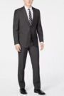 Calvin Klein Men's Slim-Fit Charcoal Herringbone Suit