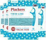 Plackers Twin-Line Dental Floss Picks, 150 Count (Pack of 4)